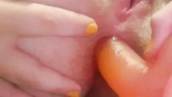 Gaping asshole and pounding twat