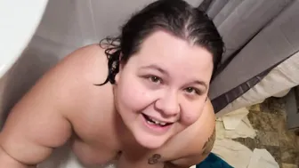 BBW milf takes his ROUGH DICK into the shower nice CREAMPIE