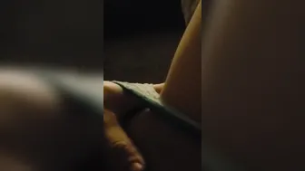Hubby fingers my soak cunt