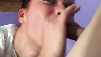 Cock Blowing Teenie Priscilla Getting Ass Screwed By Huge Dick