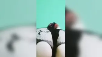 Doing a striptease performance into hot panties