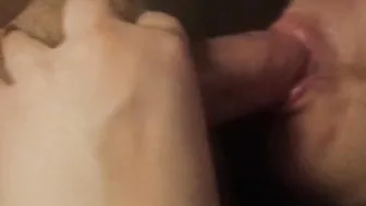 I help my stepdad to empty his nuts full of cum with my mouth
