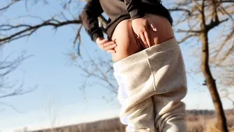 Nude turned on butt public Bae touching outdoor
