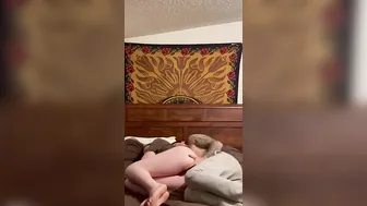 Naughty night inside turns to bj.. feet job.. and Pregnant Squirting