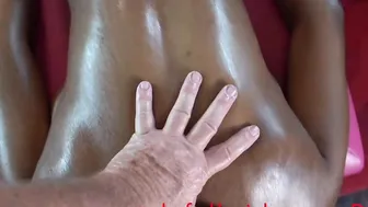 Huge Natural Melons Slim Ebany Getting oil Rubs and Huge Titties Blasted with Cum - preview