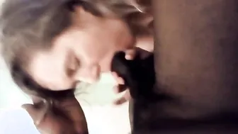 Huge ebony penis getting some stunning fellatio