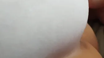 He masturbates and cum on my booty right after I woke up