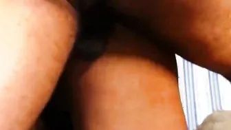 Blue Hair African and Friend inside Hard Ebony FFM 3Some Sex