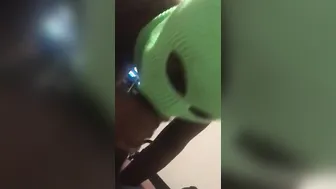 Masked african with piercings offer sloppy bj