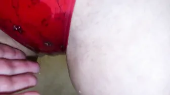 Pee trough panties together inside our bed 2022