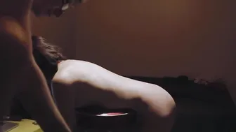 Bound to stool and banged with an anal ending