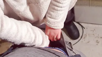 Freaky co-worker creampied after working