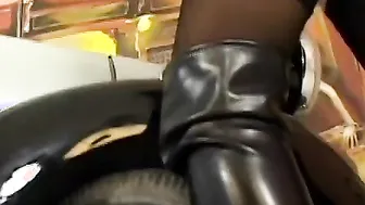 Classy dark hair inside african stockings boned inside antique market