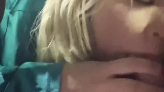 Ex-Wife blows cock and swallows load inside outdoor parking lot