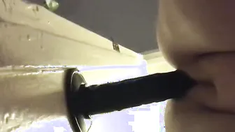 My Chubby Bimbo Pounded Wall Mount toy and squirt on her phone