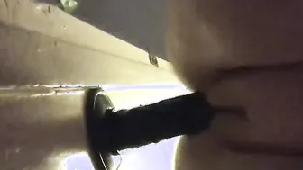 My Chubby Bimbo Pounded Wall Mount toy and squirt on her phone
