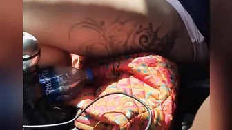Wifey getting finger fucked inside front of strangers into traffic