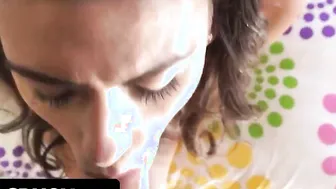 Learning How To Brush Herself (Taylor May) From Stepdad