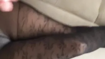 Jizz on legs nylon cum tights