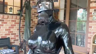 Rubber Alien Trying Out Bdsm Gas Masks