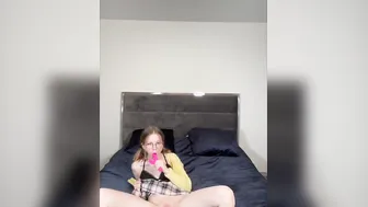 See me masturbate with my pink dildo. OF @meg.mark