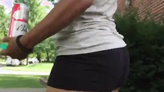 African Hood Ass Cheeks Shorts Jiggle