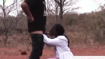 Hard cowboy sex with ebony african cunt with mouth while bf is