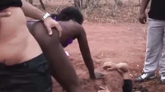Hard cowboy sex with ebony african cunt with mouth while bf is