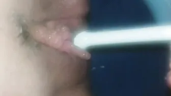 WC grope deep inside vagina