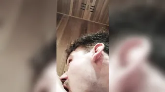 licks twat inside sauna