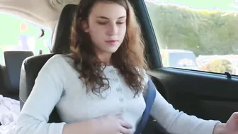 Family Massage - Adorable Teenie Blows her Stepdad for a Vehicle