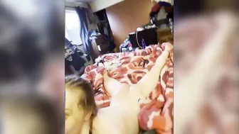 She does what Daddy wants. Kinky whore eating booty