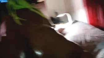 Rides his penis after the club
