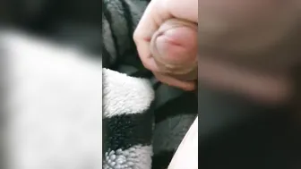 Step milf grabs Step son penis making him cum under blanket near hubby