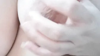 Washing my gigantic jugs and belly