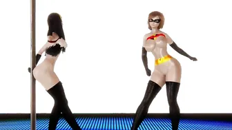 Helen Parr  Violet Parr Hottie Dance Naked (Incredibles Elastigirl Cosplay No-sex)