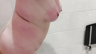 Fucking my sex toy into the restroom