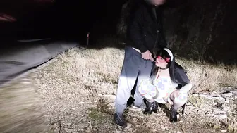 Nun skank sub drinks my piss on a outside road