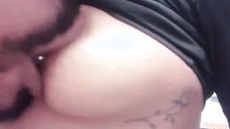 View me lick on her breasts slim black queen love gets Goddess tittys kisses on my tongue your boobies
