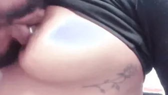 View me lick on her breasts slim black queen love gets Goddess tittys kisses on my tongue your boobies