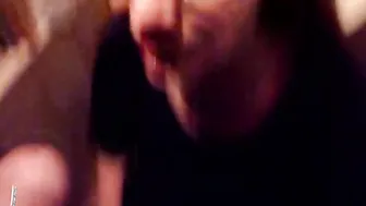 Nerdy librarian with glasses loves to swallow piss