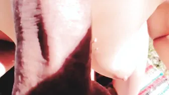 Amazing women Eats Cum from her Titted