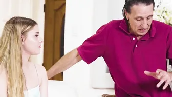 Bombshell Teens Learns How To Take A Huge Penis Thanks To Her Older Stepdads Help