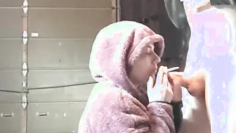 Scrawny Dicked Friend Pays For Oral Sex while Heather Kanes on Her Cigarette Break