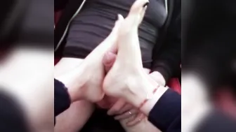 point of view Italian Devils Pedicure - My slutty gf massage my penis with her soft foot