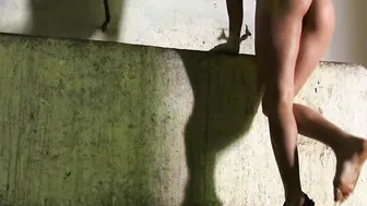 Athletic dark hair takes a break to masturbate into the boxing gym