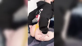 girlfriend stretching out tight little asshole for BFs penis