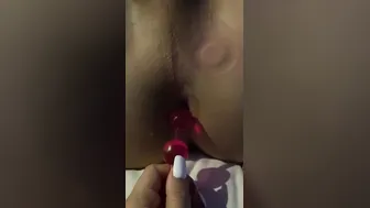 Submissive Daddy takes aggressive anal beads