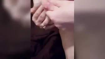Squeezing nipples  squirting MILK from bbw MILF TITTED