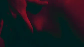 Incredible blonde squeezes her gigantic natural boobs as she masturbates